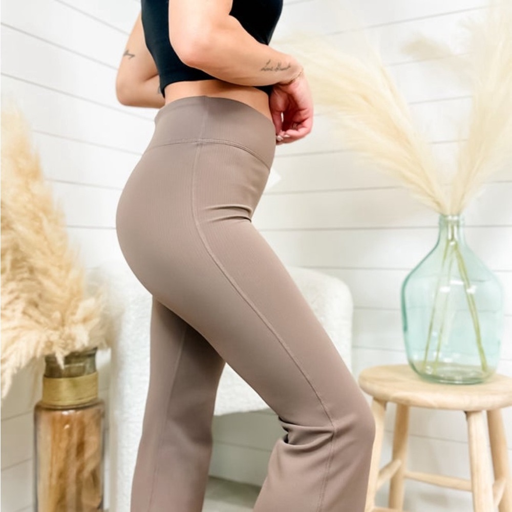 Taupe Mono B flare pants
